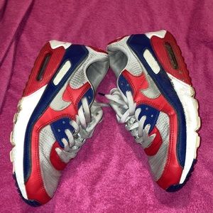 vintage white red blue NIKE air maxs 90 GS OLYMPIC bubble men shoes/snea…